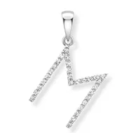 9ct white gold diamond initial pendants A-Z