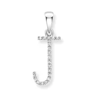 9ct white gold diamond initial pendants A-Z