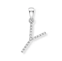 9ct white gold diamond initial pendants A-Z