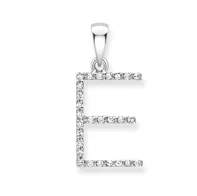 9ct white gold diamond initial pendants A-Z