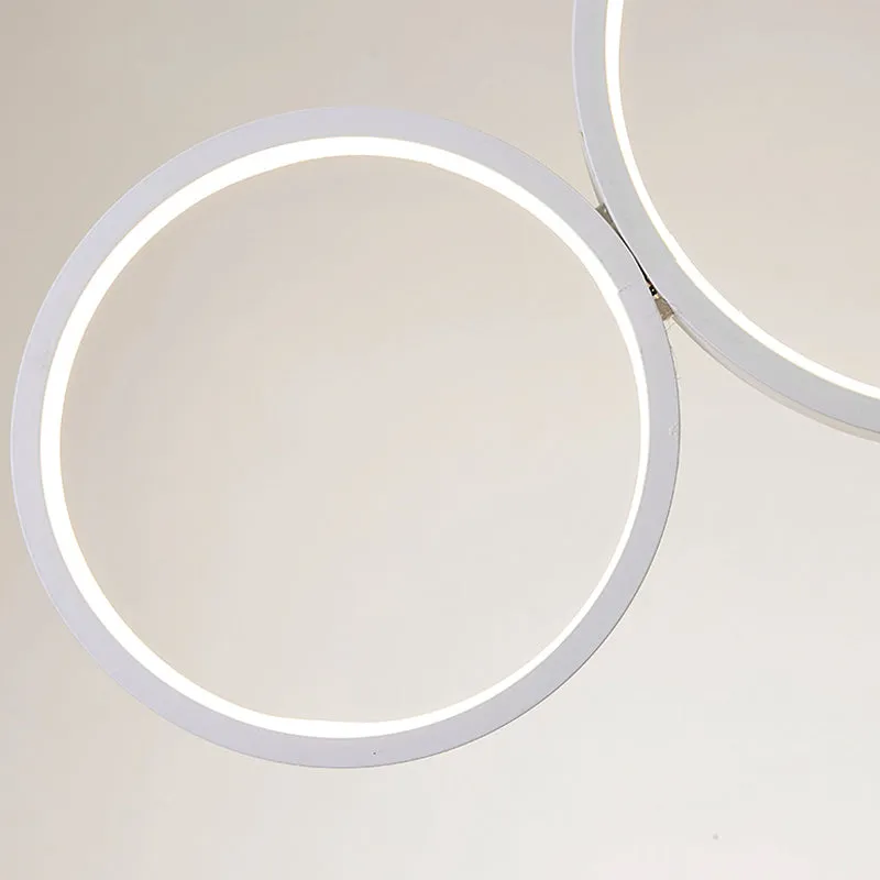 Acrylic Multi Rings Chandelier - Simple Style, 3/5 Lights, White/Coffee - Ideal Kitchen Hanging Light Fixture