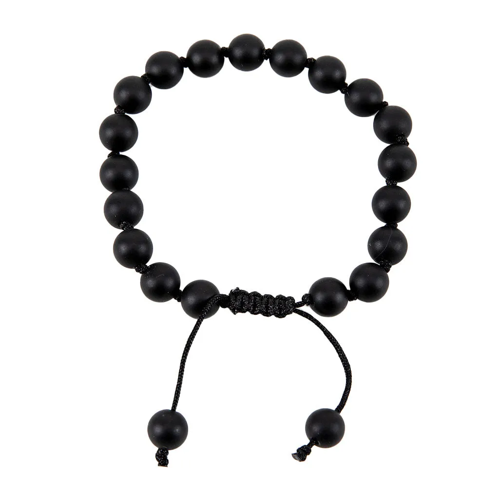 Adjustable Beaded Onyx Bracelet