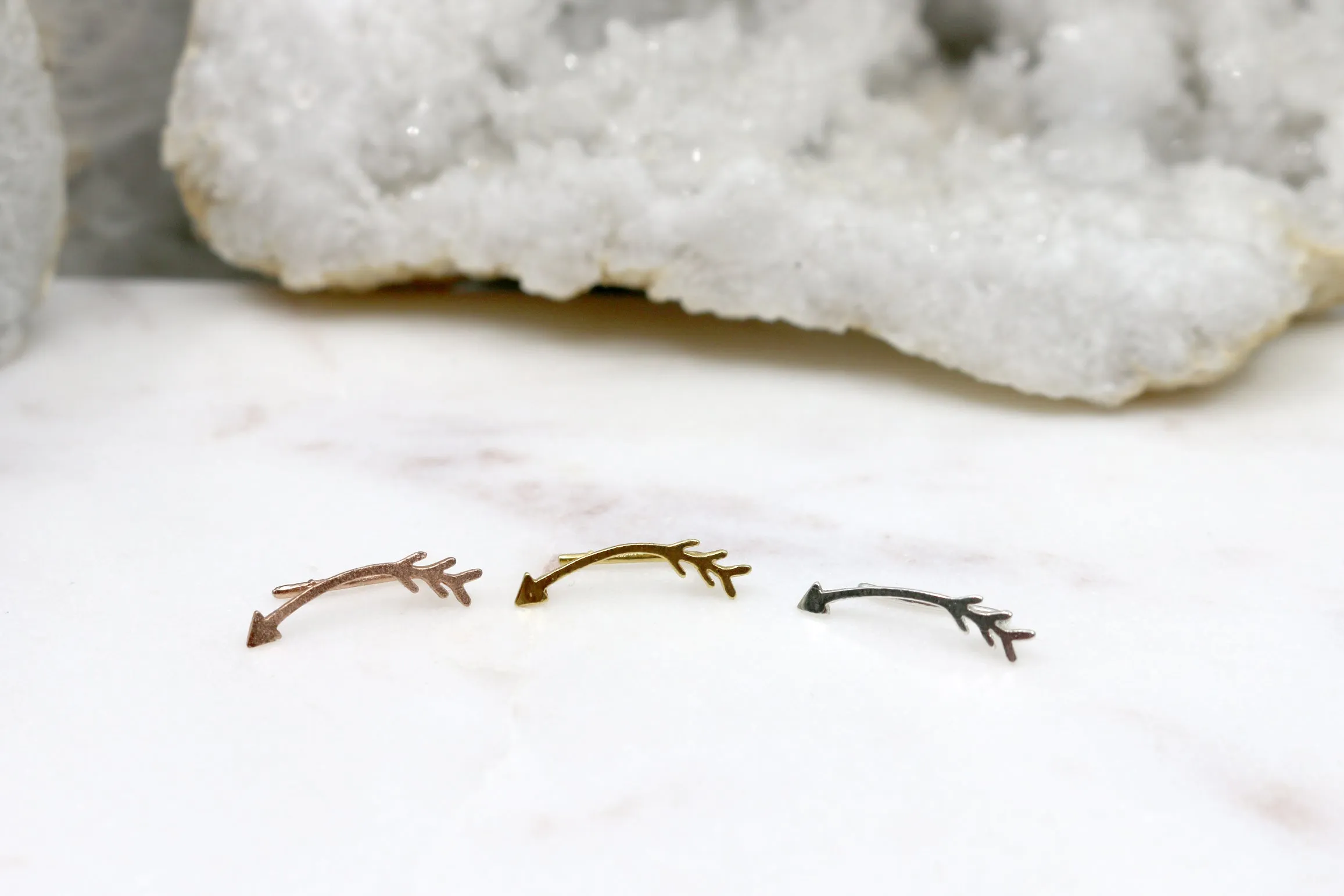 Aim High // Arrow Climber, Silver, Vermeil or Rose Gold, Arrow Earrings // BH-E012