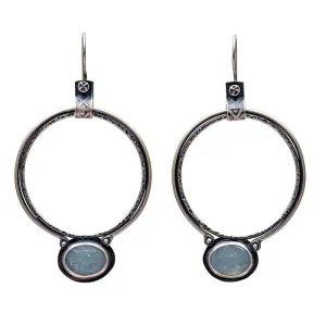 Aquamarine Hoop Earrings