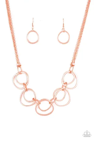 Asymmetrical Adornment Copper Paparazzi Necklace