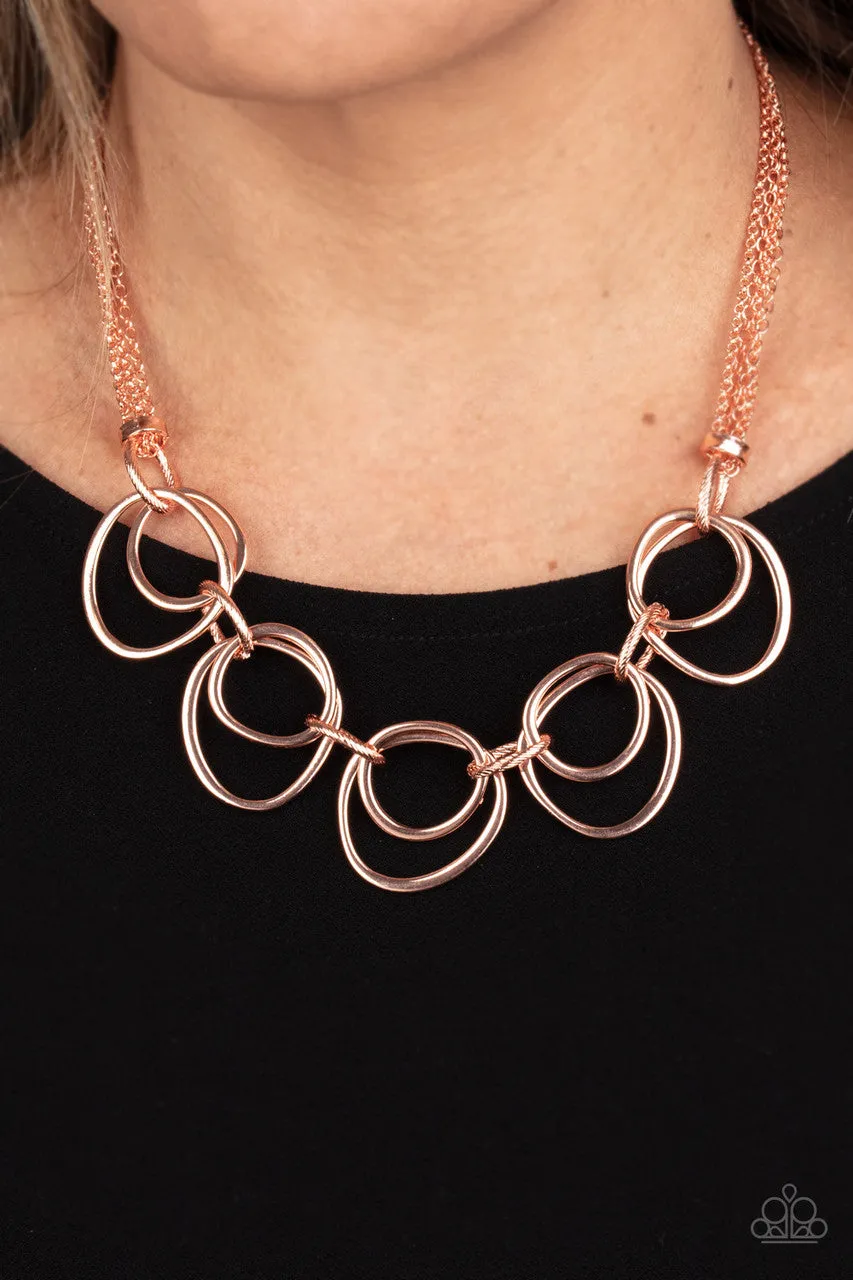 Asymmetrical Adornment Copper Paparazzi Necklace