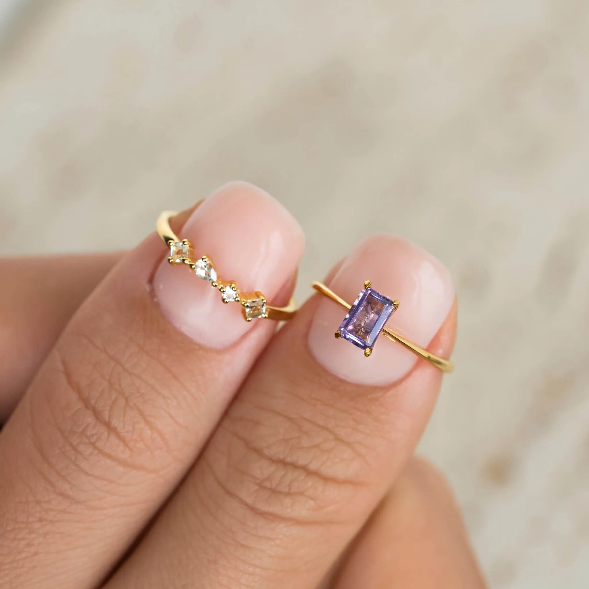 Baguette Ring Amethyst - Charlotte