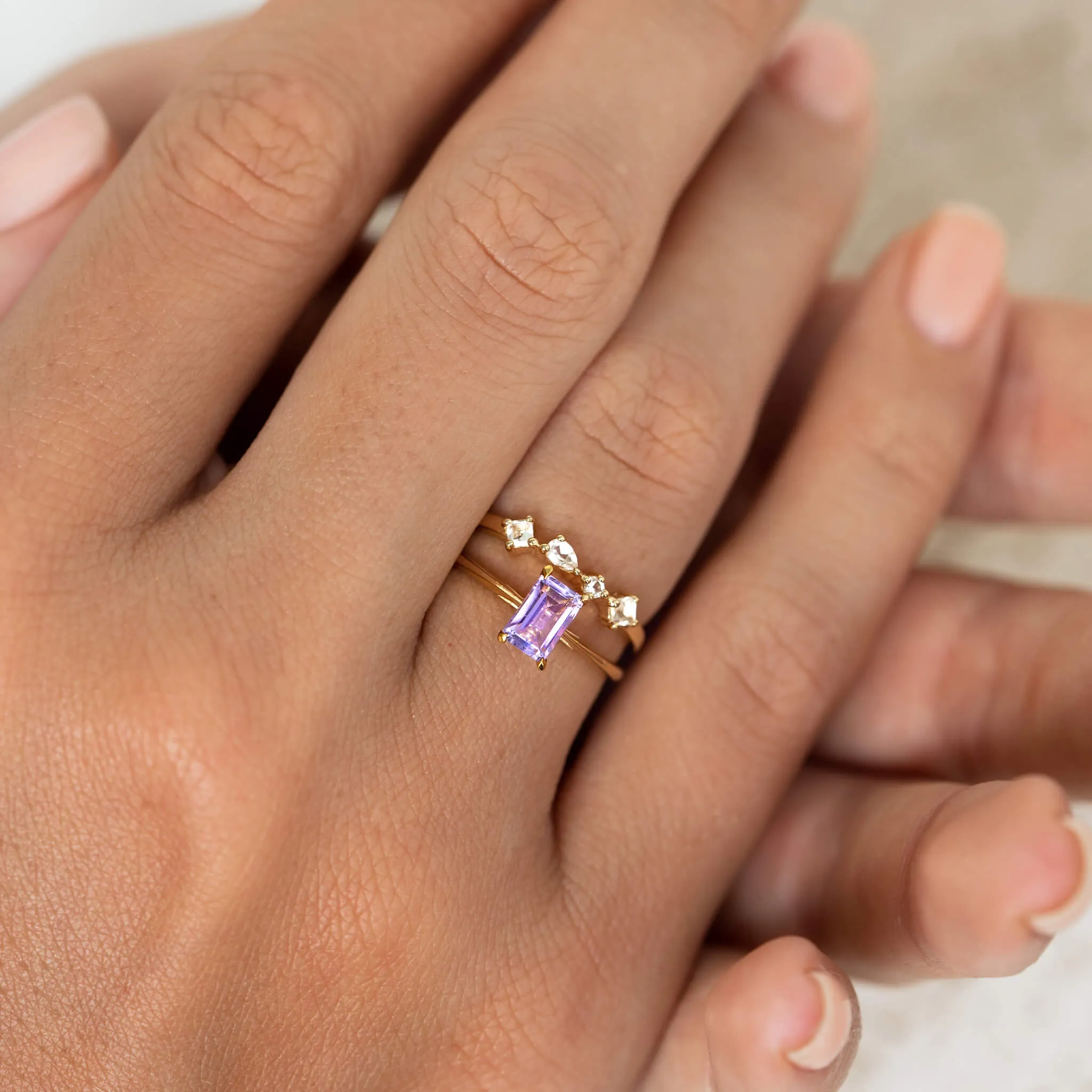 Baguette Ring Amethyst - Charlotte