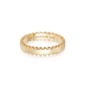 Beaded Band Ring 18ct Gold Plate