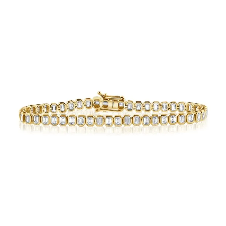 Bezel-Set Mixed Shapes Diamond Tennis Bracelet