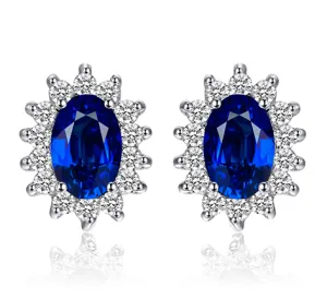 Blue Sapphire Stud Earrings