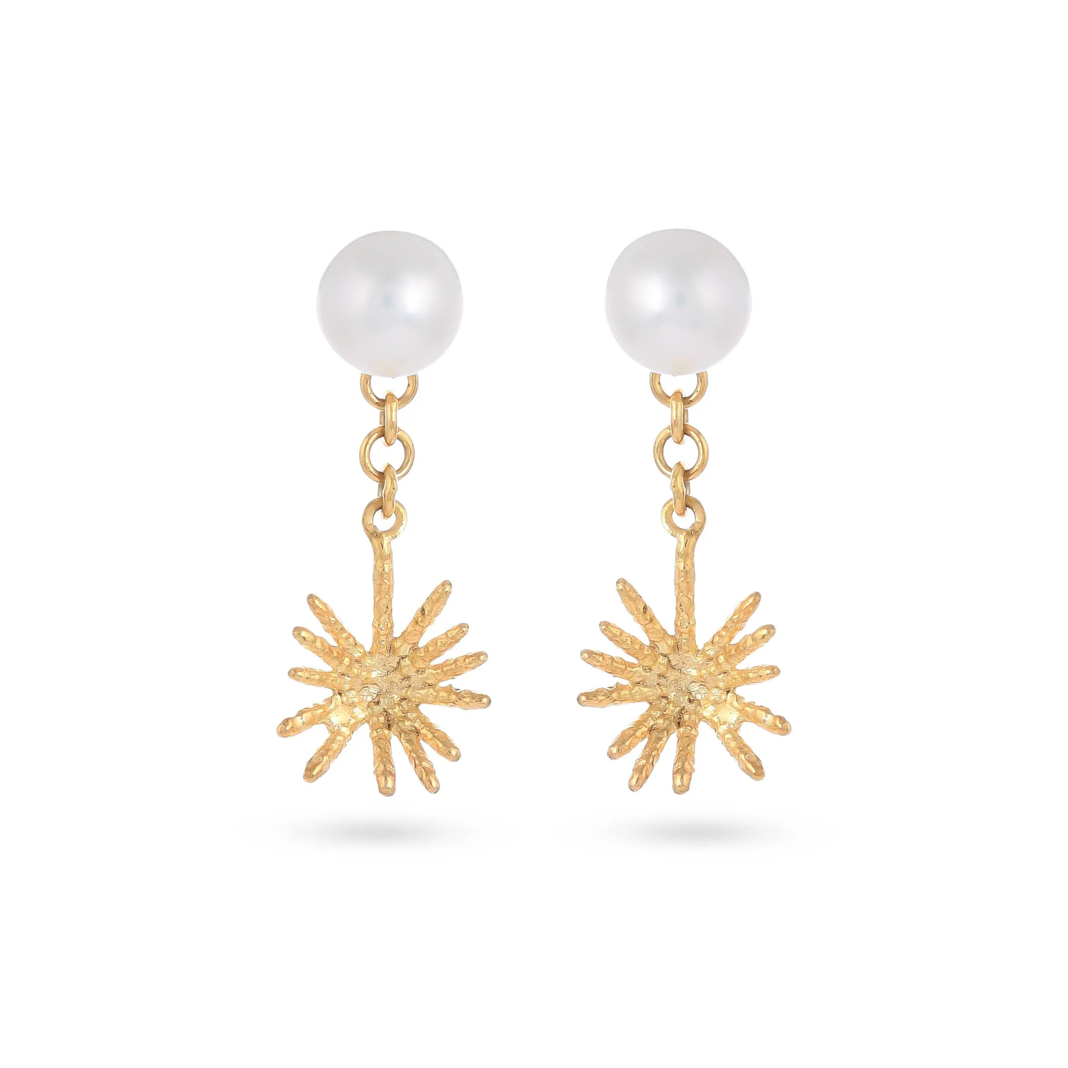 Bohemian Flower Pearl Silver Earring - From Purl