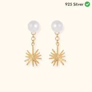 Bohemian Flower Pearl Silver Earring - From Purl