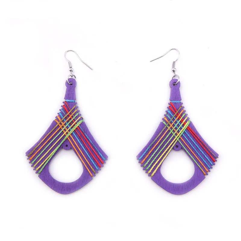 Bohemian Hollow Fan-shaped Large Dangle Earrings