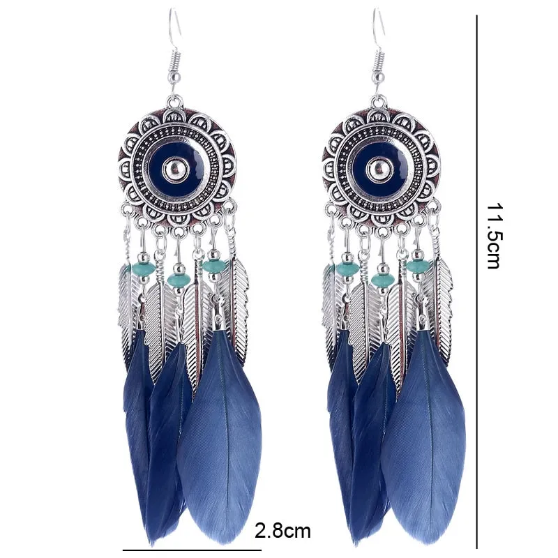 Bohemian Long Feather Earrings