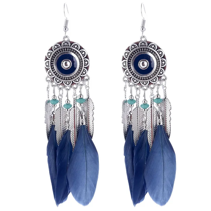 Bohemian Long Feather Earrings