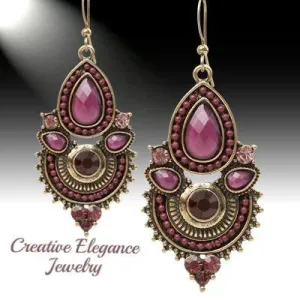 Bohemian, Purple Chandelier Earrings