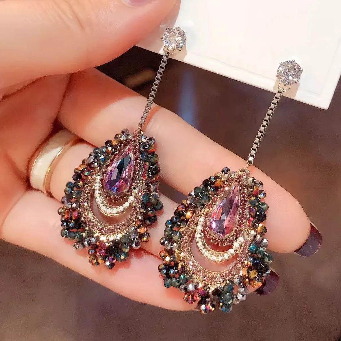 Bohemian Retro Style Crystal Earrings