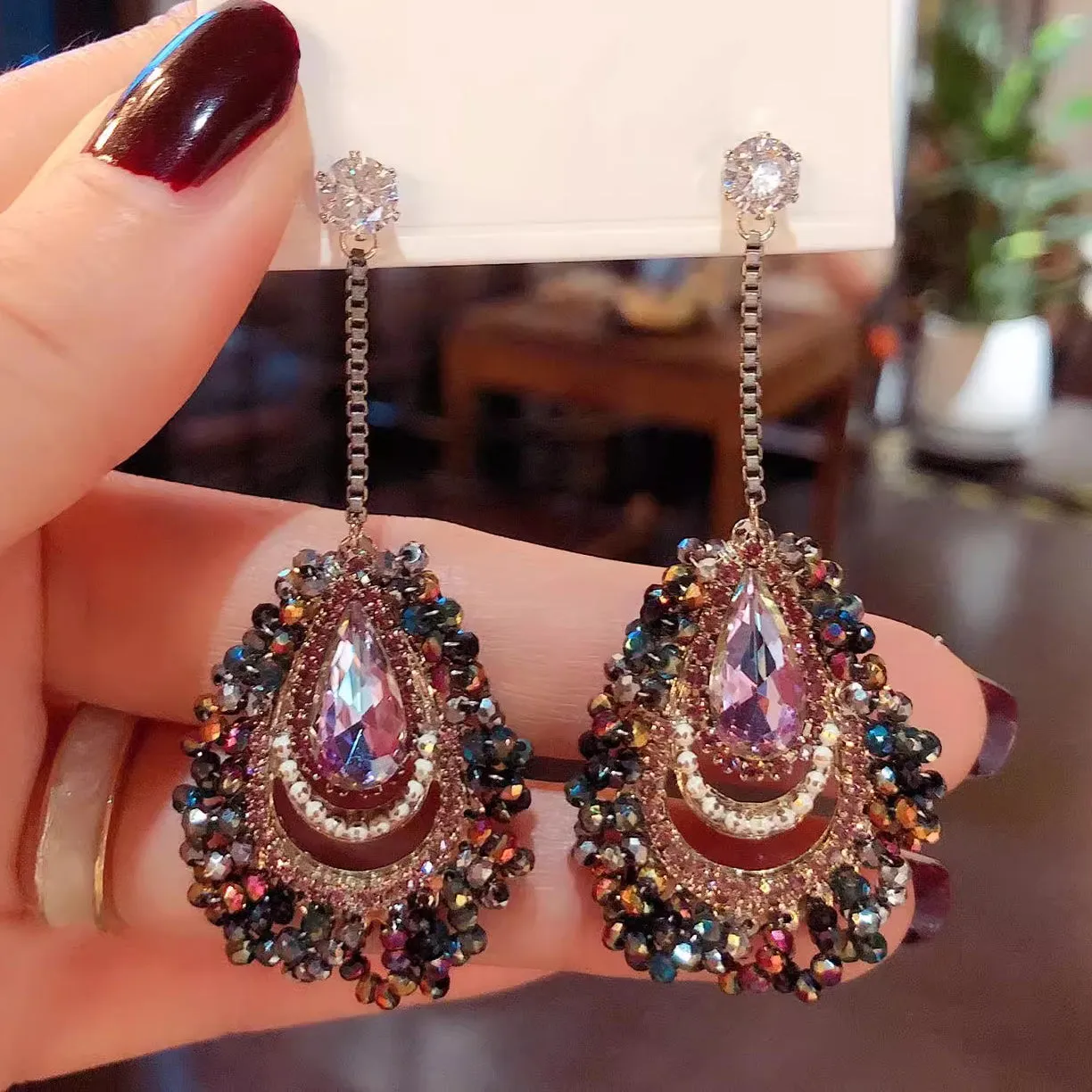 Bohemian Retro Style Crystal Earrings