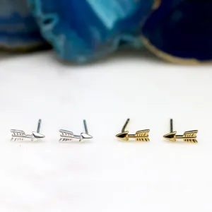 Bullseye // Arrow Stud Earring, Silver or Vermeil, Simple Everyday Earring // BH-E011