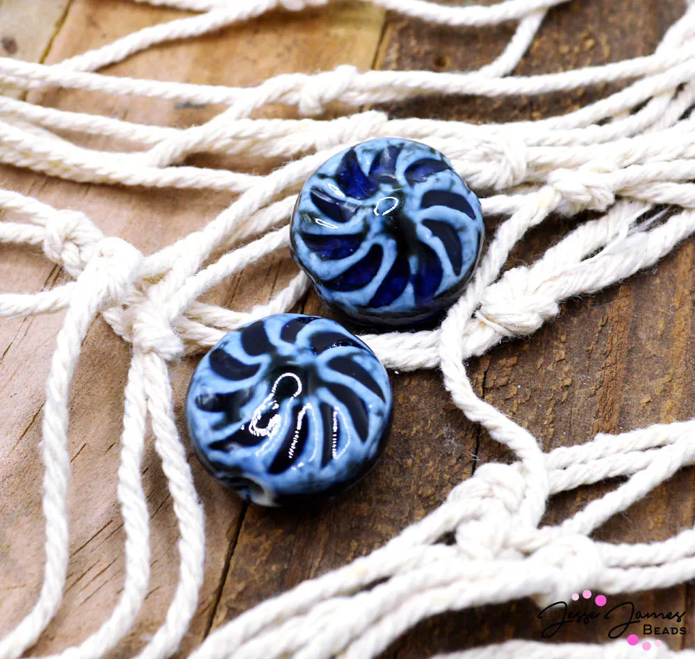 Ceramic Bead Pair in Waterfront