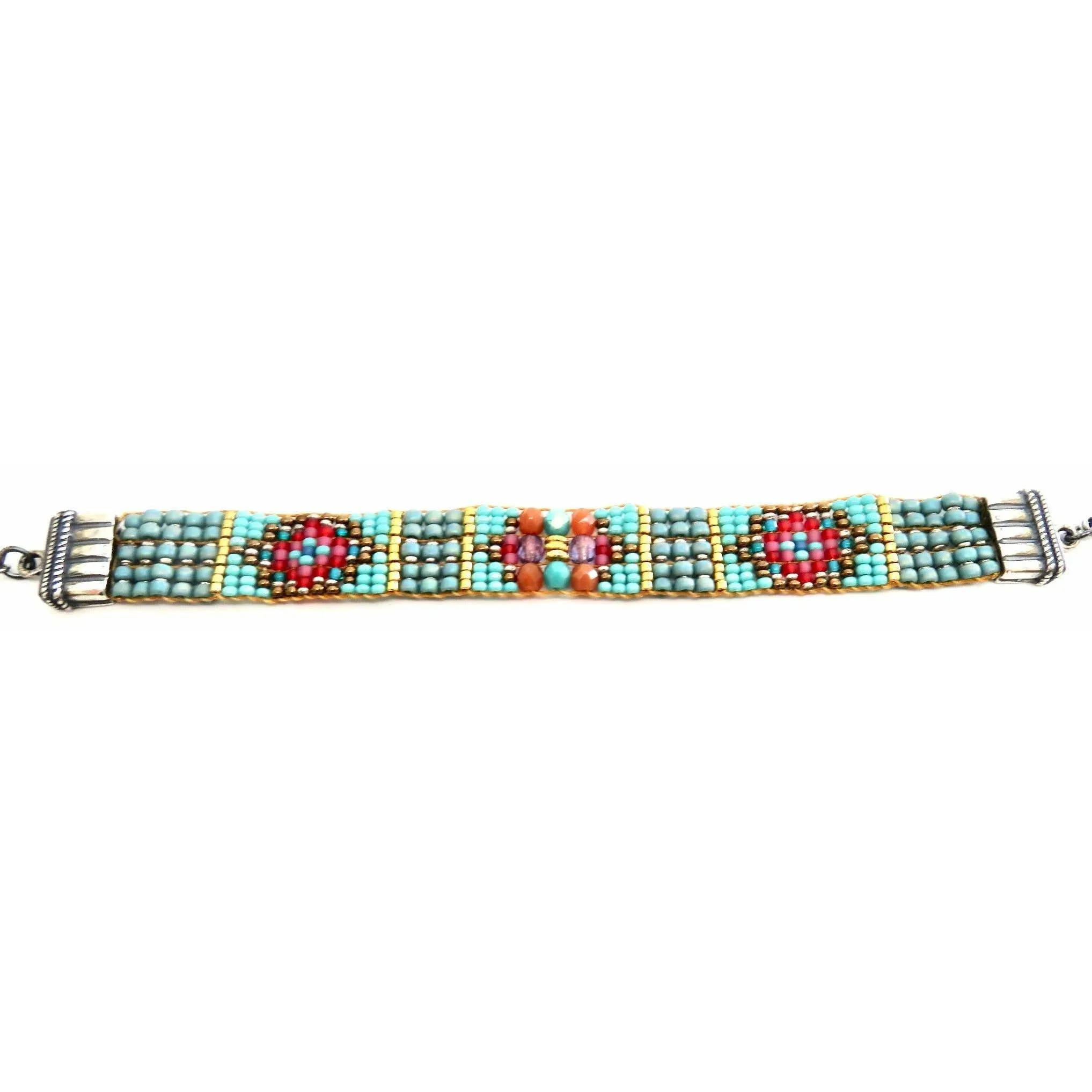 Chili Rose  "Turquoise Beads " Tiffany  Bracelet by Adonnah Langer