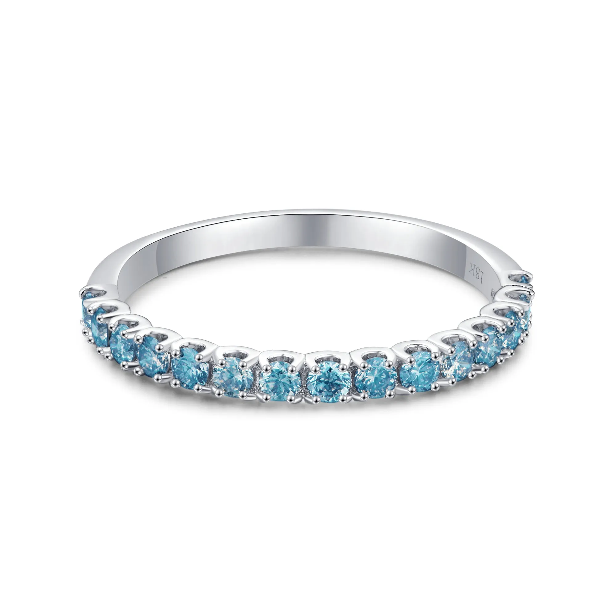 Classic Blue Diamond Half Eternity Ring