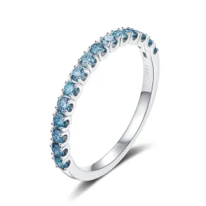 Classic Blue Diamond Half Eternity Ring