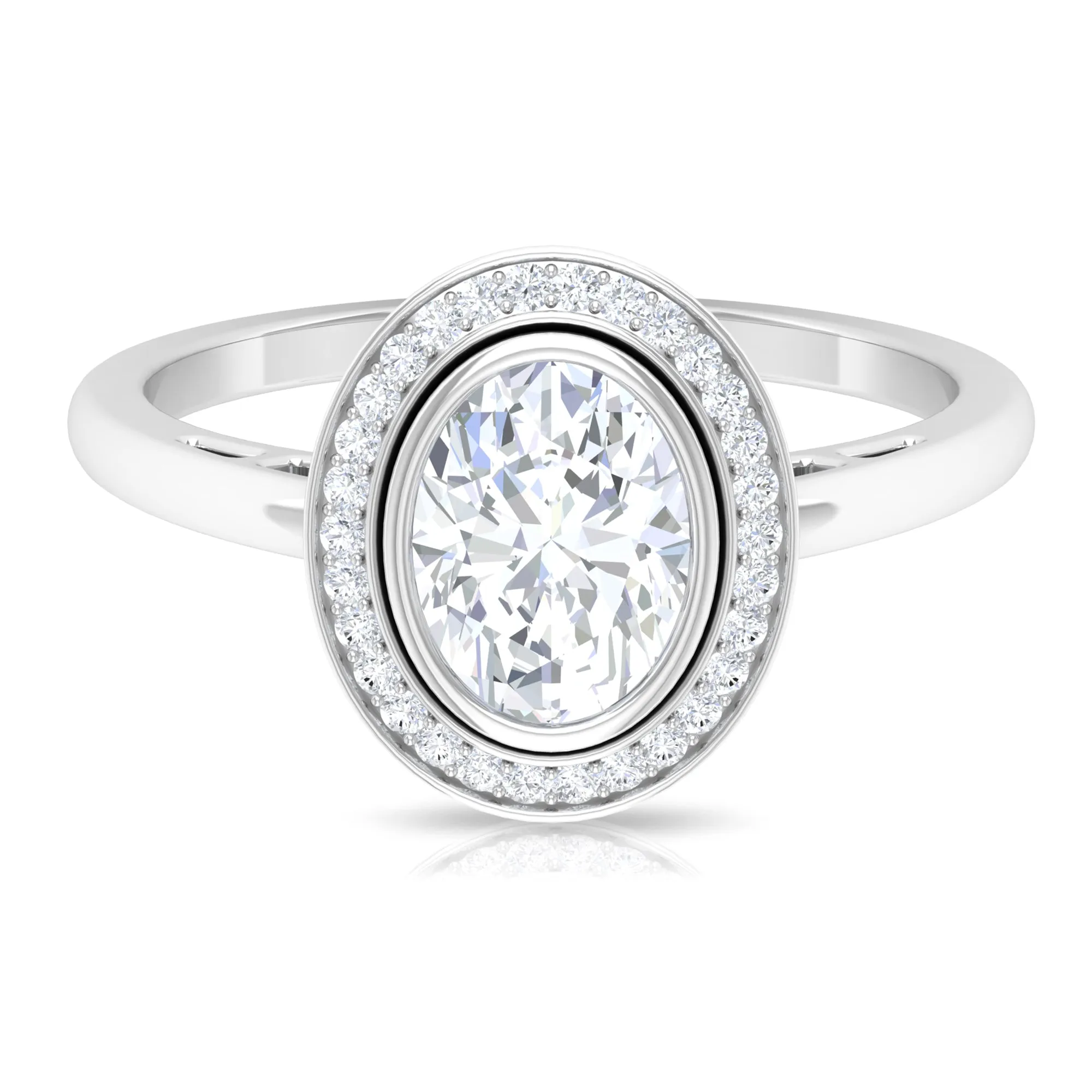 Classic Lab Grown Diamond Engagement Ring with Halo