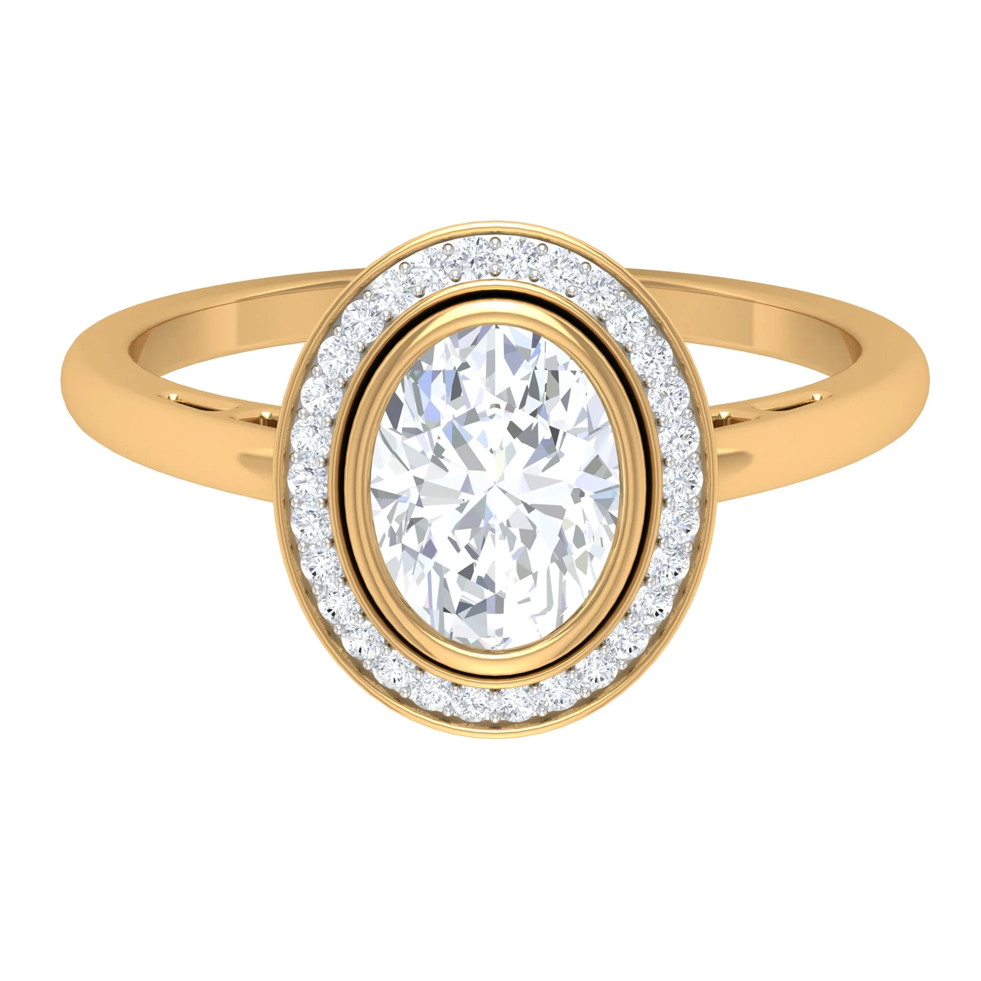 Classic Lab Grown Diamond Engagement Ring with Halo