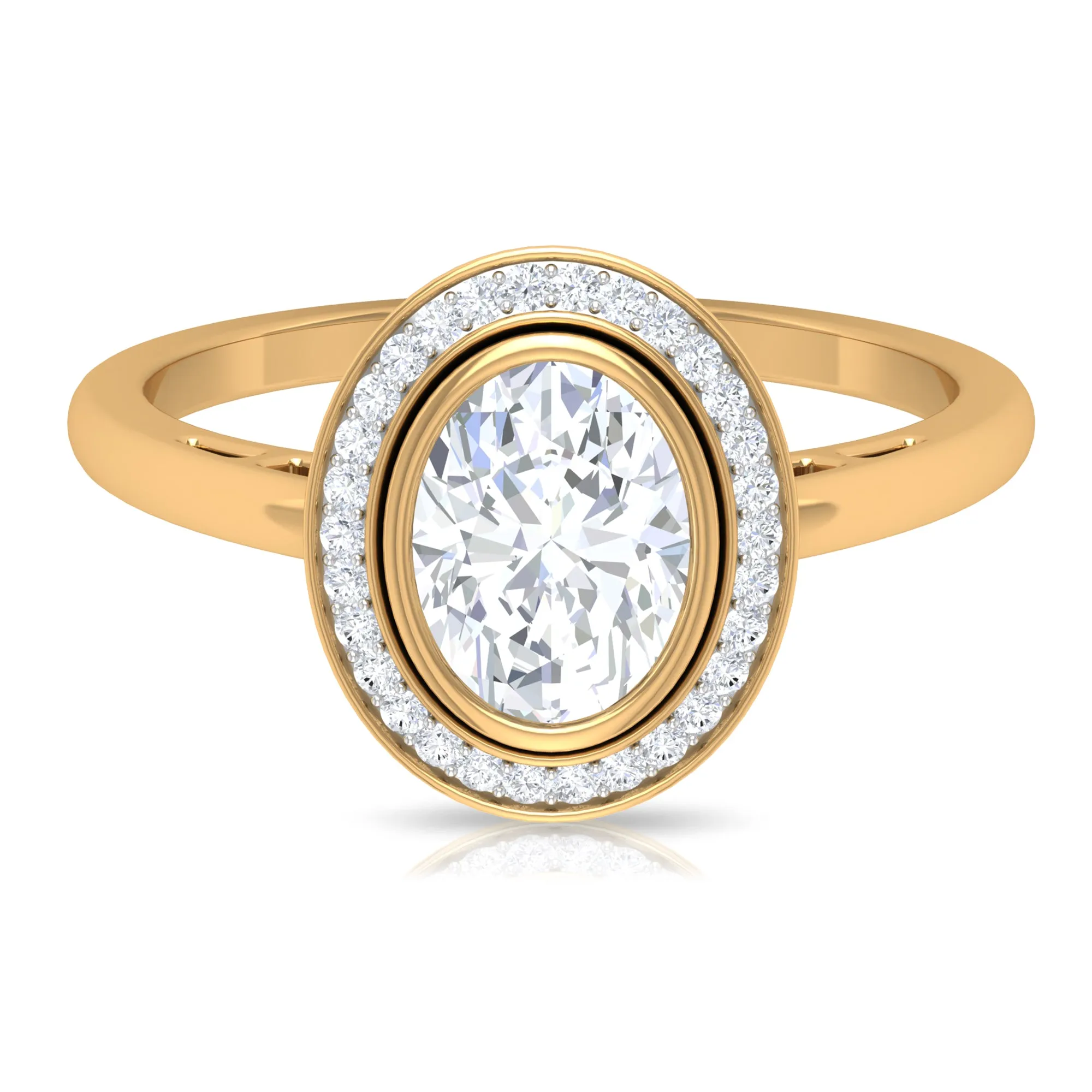 Classic Lab Grown Diamond Engagement Ring with Halo