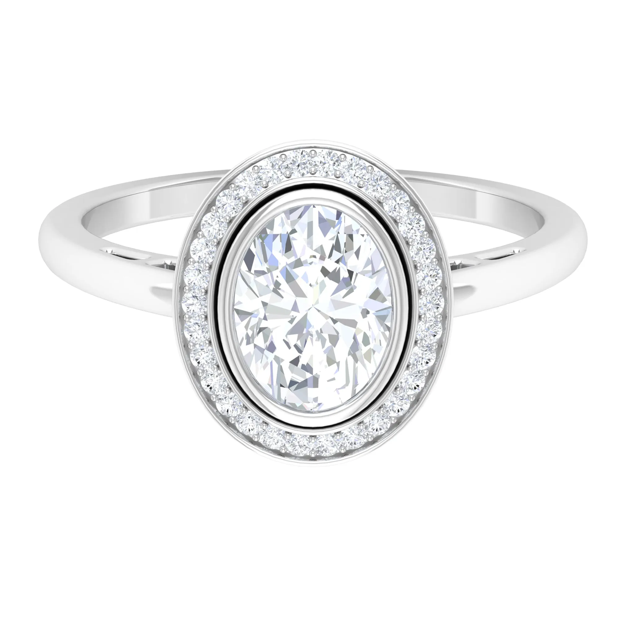 Classic Lab Grown Diamond Engagement Ring with Halo