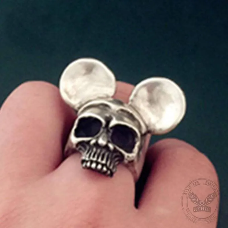 Classic Mickey Sterling Silver Skull Ring