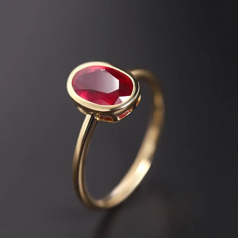 Classic Oval Ruby Adjustable Ring