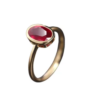 Classic Oval Ruby Adjustable Ring