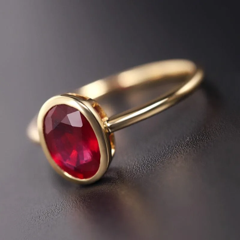 Classic Oval Ruby Adjustable Ring