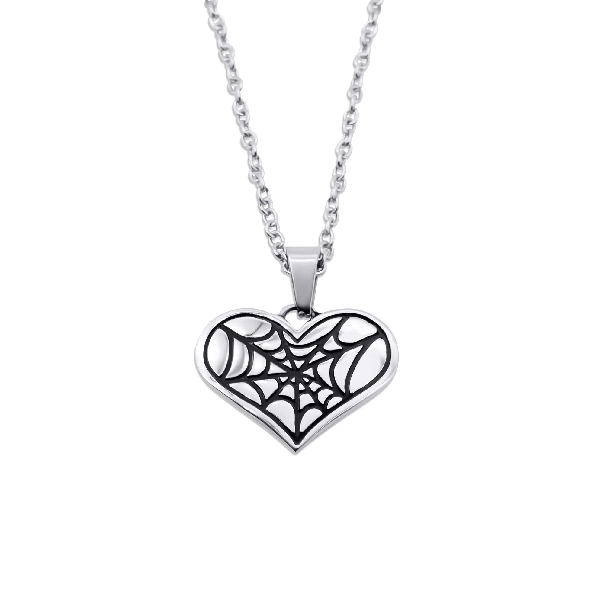 Cobweb Heart Necklace