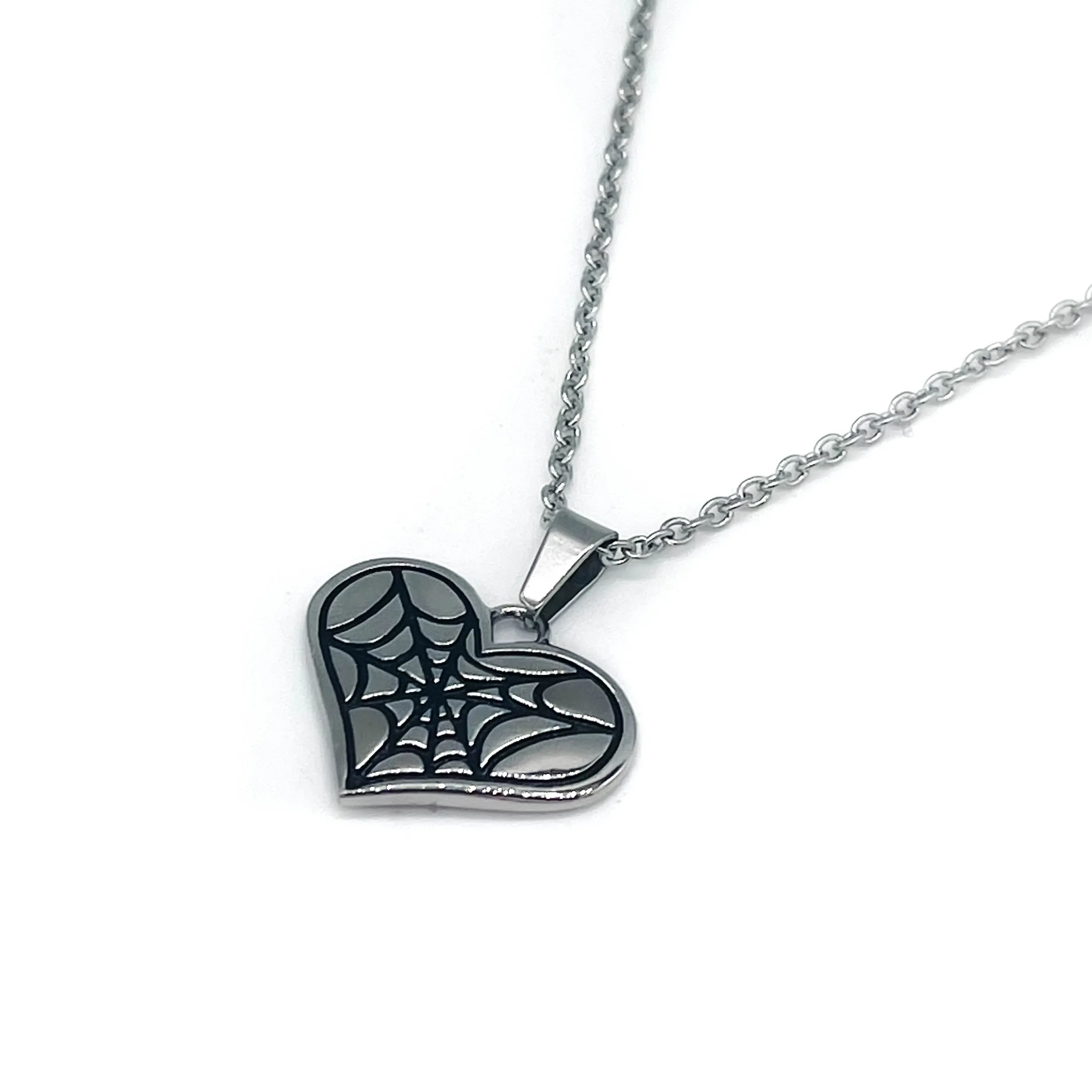 Cobweb Heart Necklace