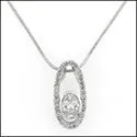 Cubic Zirconia Cz 2 Ct Oval Pendant