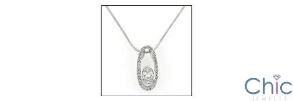 Cubic Zirconia Cz 2 Ct Oval Pendant