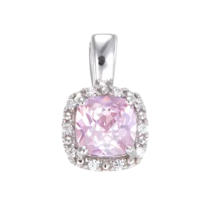 Dazzling Pink Pendant with Sparkling Halo