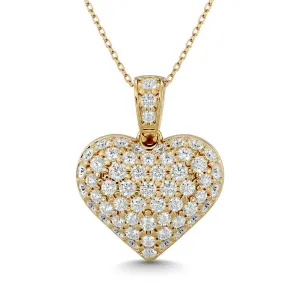 Diamond 1 1/2 ct tw Heart Pendant in 10K Yellow Gold