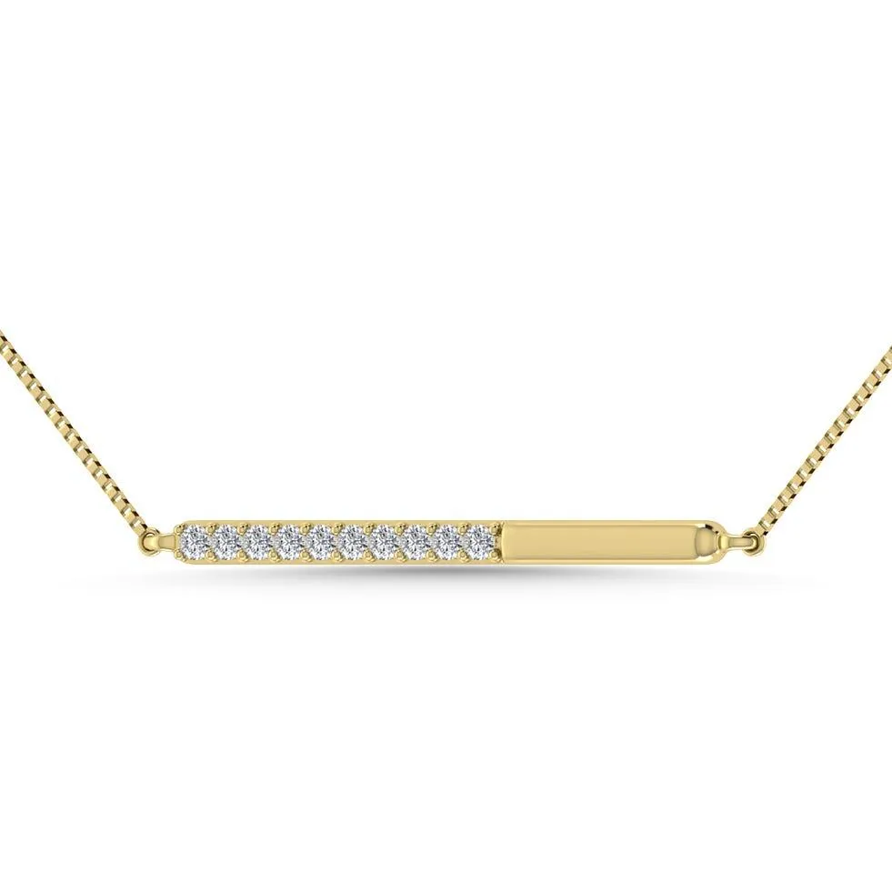 Diamond 1/10 Ct.Tw. Bar Necklace in 10K Yellow Gold