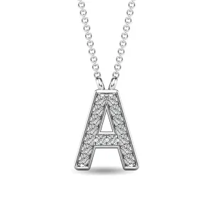 Diamond 1/20 Ct.Tw. Letter A Pendant in 10K White Gold