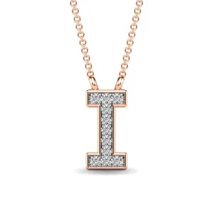 Diamond 1/20 Ct.Tw. Letter I Pendant in 10K Rose Gold