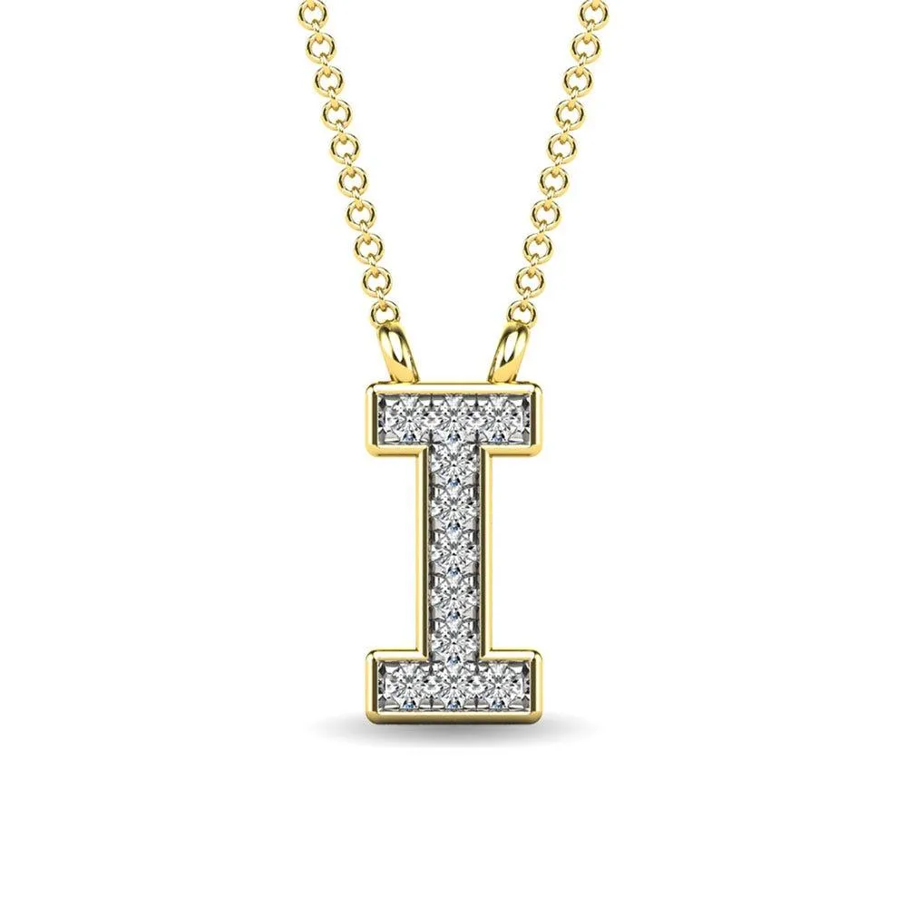 Diamond 1/20 Ct.Tw. Letter I Pendant in 10K Yellow Gold