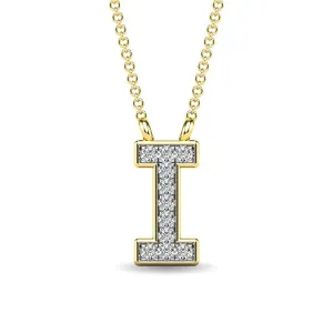 Diamond 1/20 Ct.Tw. Letter I Pendant in 10K Yellow Gold