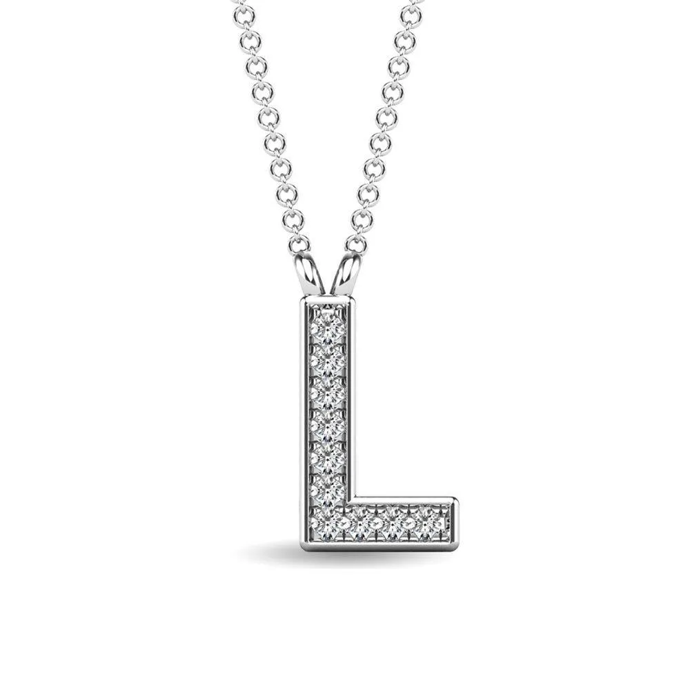 Diamond 1/20 Ct.Tw. Letter L Pendant in 10K White Gold