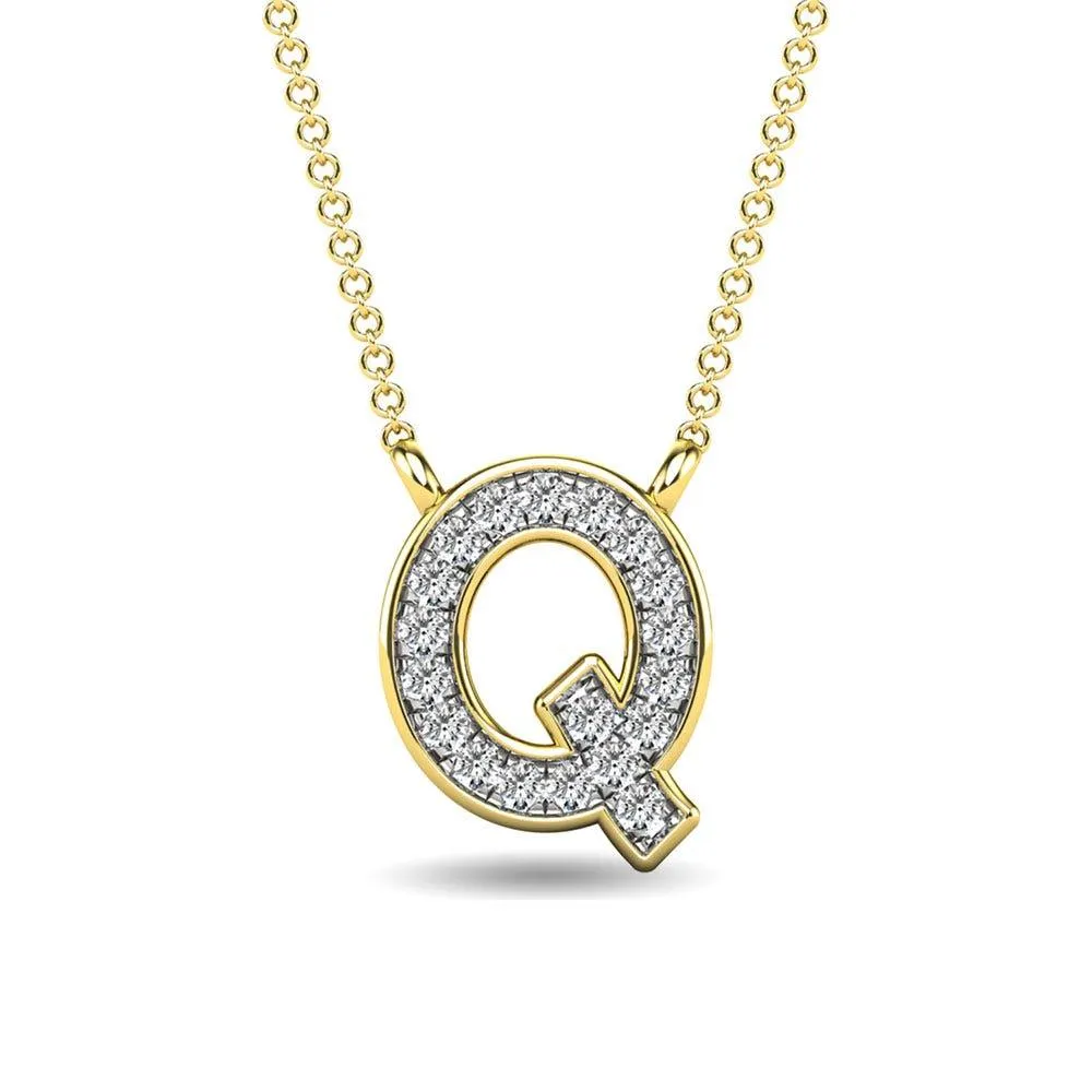 Diamond 1/20 Ct.Tw. Letter Q Pendant in 10K Yellow Gold