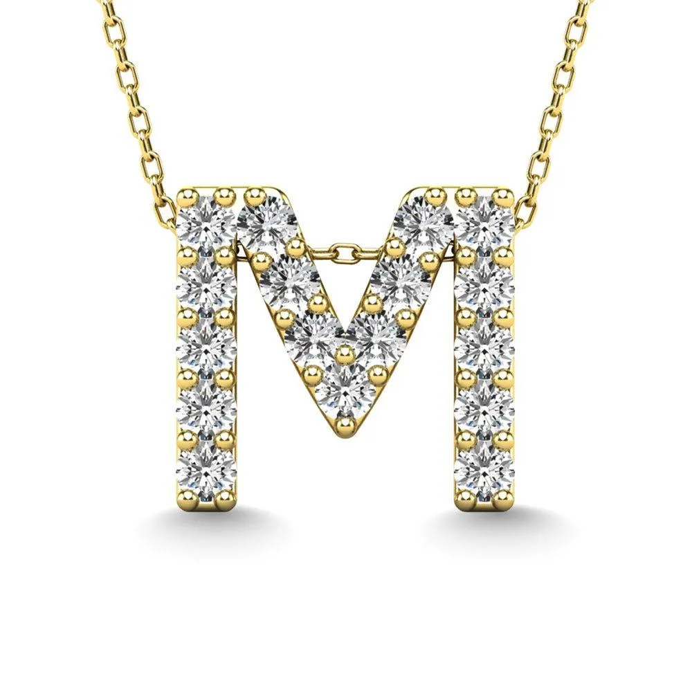 Diamond 1/6 Ct.Tw. Letter M Pendant in 14K Yellow Gold"